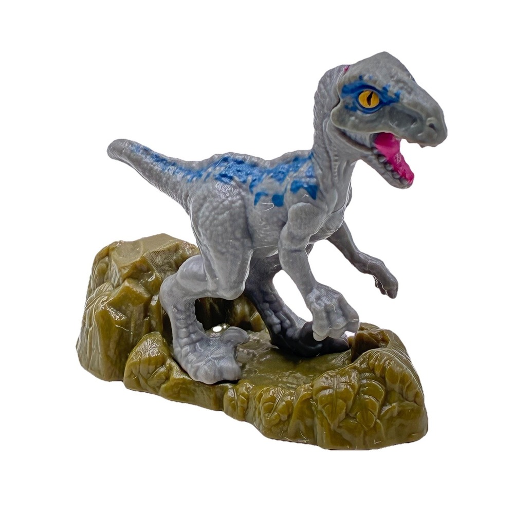 Jurassic World Collection Mattel Blue Velociraptor Cake Topper Micro 1.5 Inch